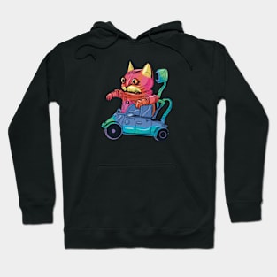 Robot Cat Driver Hoodie